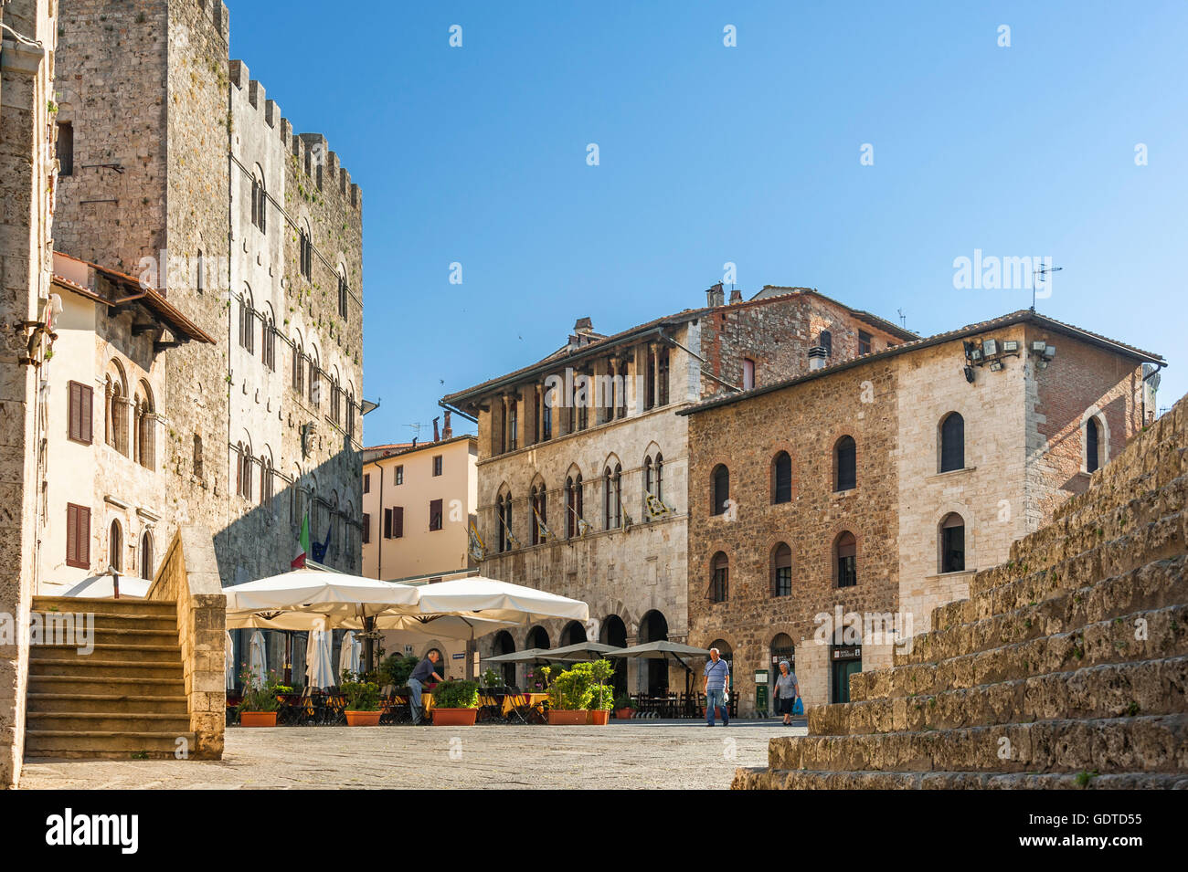 Massa Marittima, bâtiments du Moyen Age, Toscane, Italie Banque D'Images