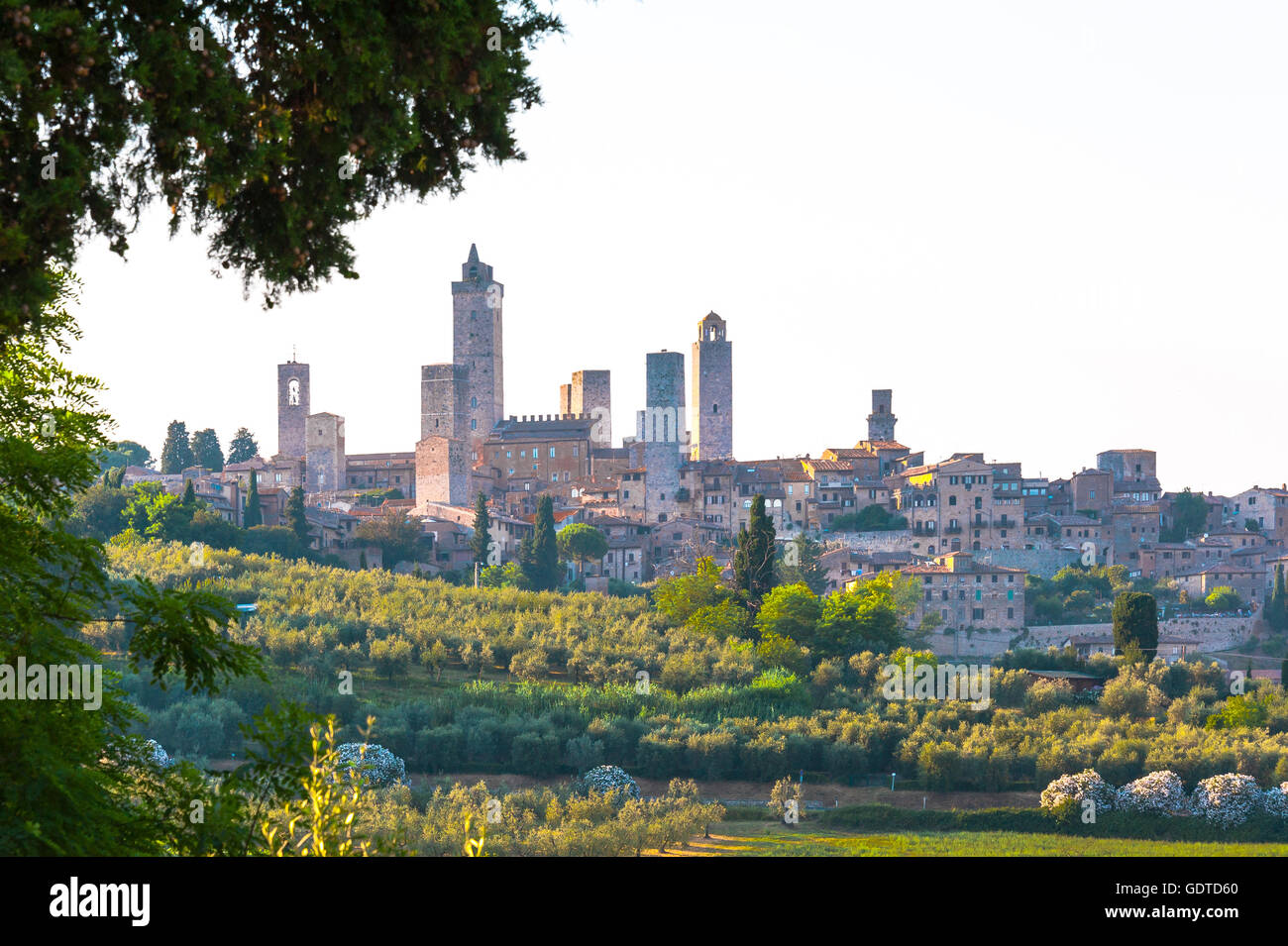 Skyline de San Gimignano, la ville et la maison-tour de la Moyen-Âge, Toscane, Italie Banque D'Images