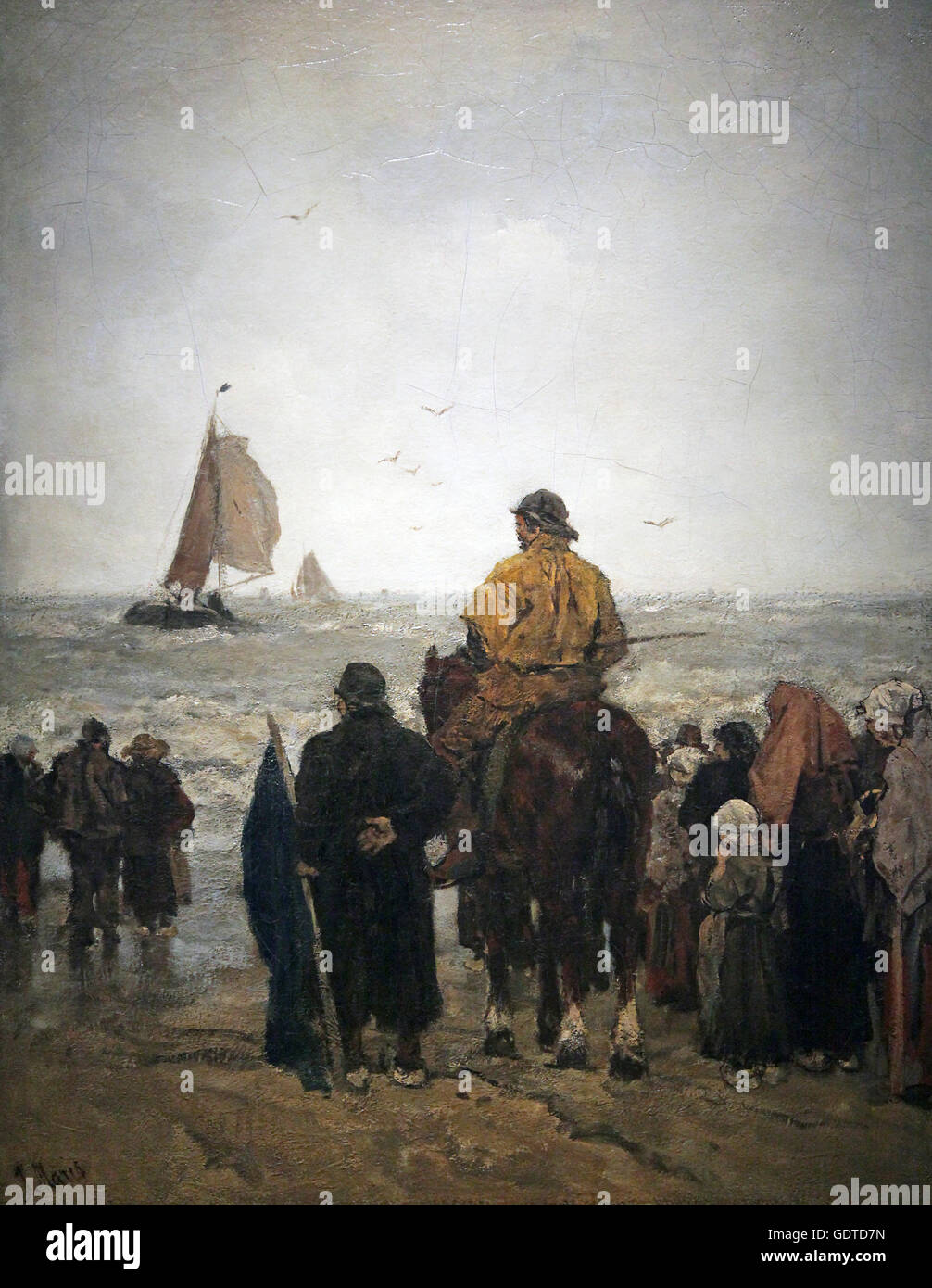 Arrivée des bateaux 1884 par le peintre Jacob Maris 1837-1899 Banque D'Images
