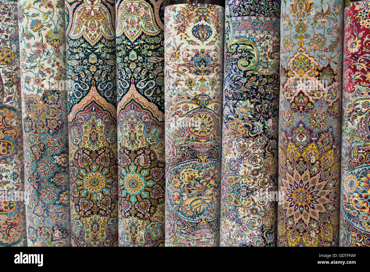 Full Frame Shot de tapis persans par Store Banque D'Images