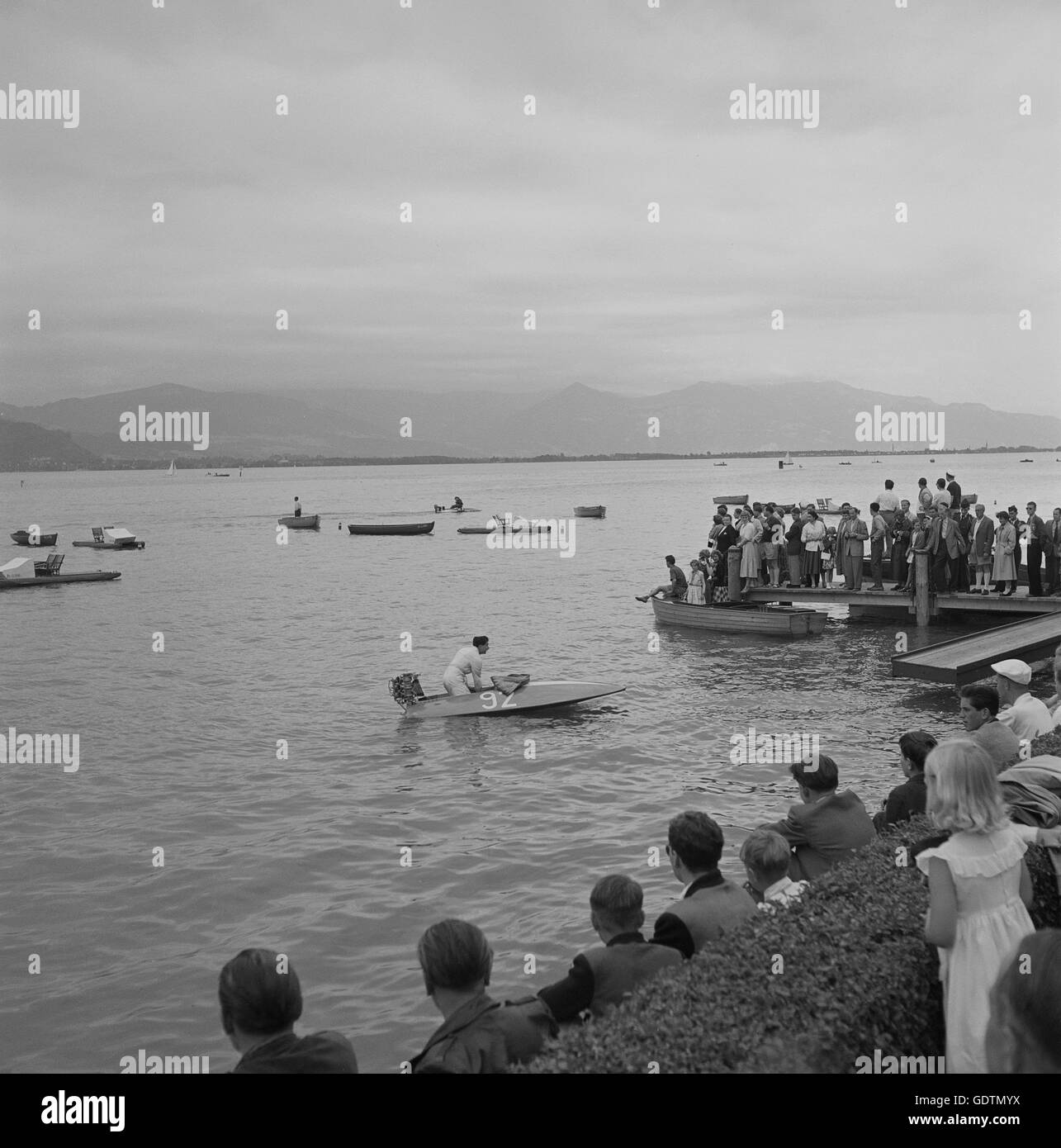 Le lac de Constance près de Lindau, 1950 Banque D'Images