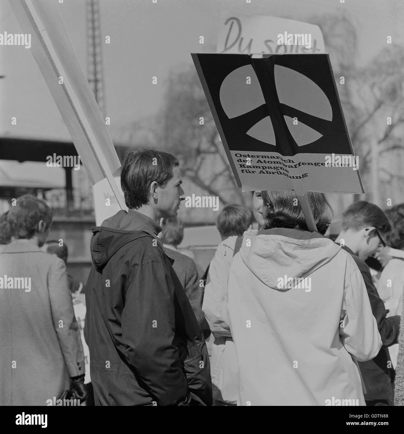 Mars démonstration à Augsbourg, 1966 Banque D'Images