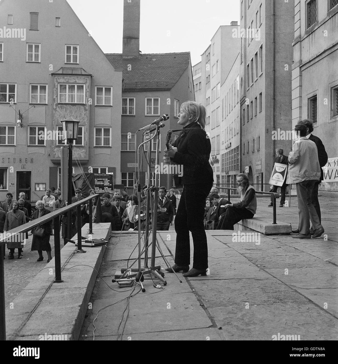 Mars démonstration à Augsbourg, 1966 Banque D'Images