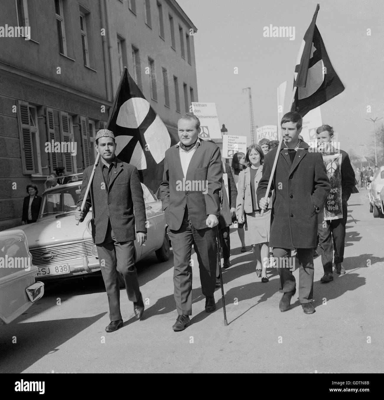 Mars démonstration à Augsbourg, 1966 Banque D'Images