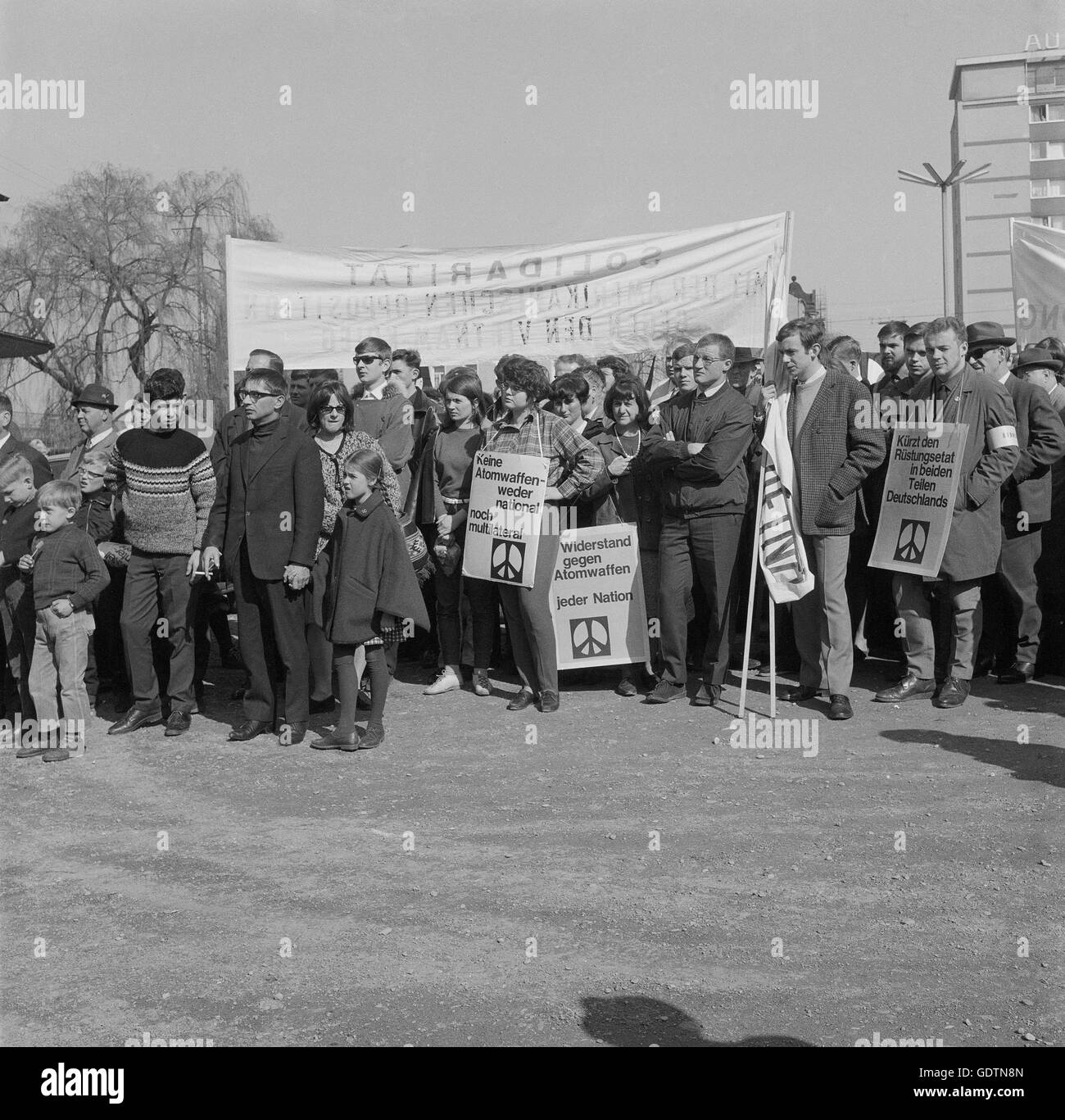 Mars démonstration à Augsbourg, 1966 Banque D'Images