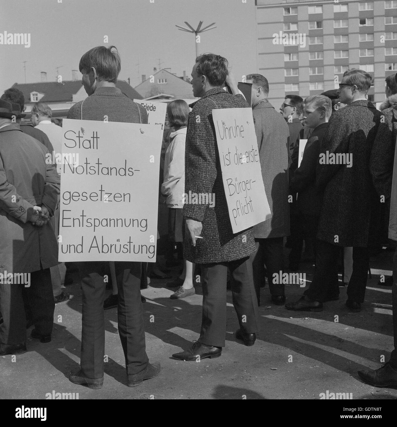 Mars démonstration à Augsbourg, 1966 Banque D'Images