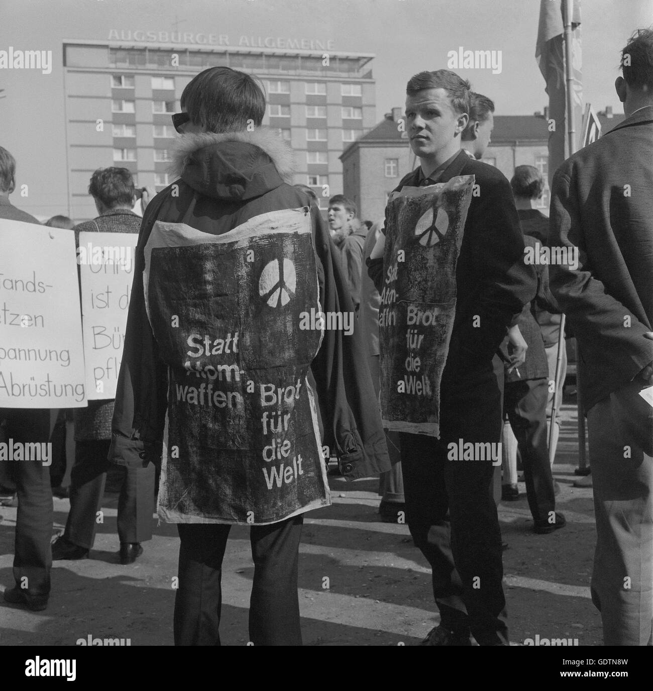 Mars démonstration à Augsbourg, 1966 Banque D'Images