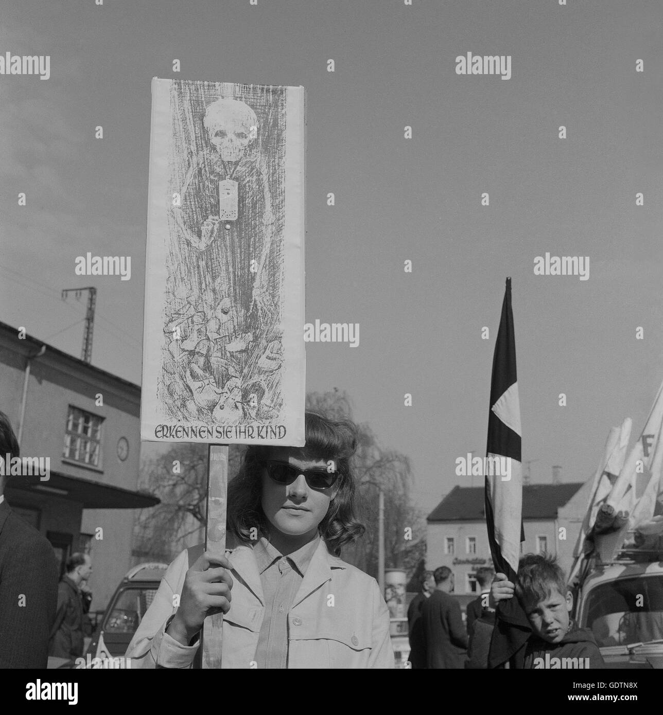 Mars démonstration à Augsbourg, 1966 Banque D'Images