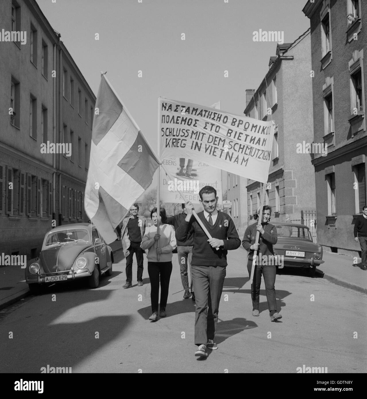 Mars démonstration à Augsbourg, 1966 Banque D'Images