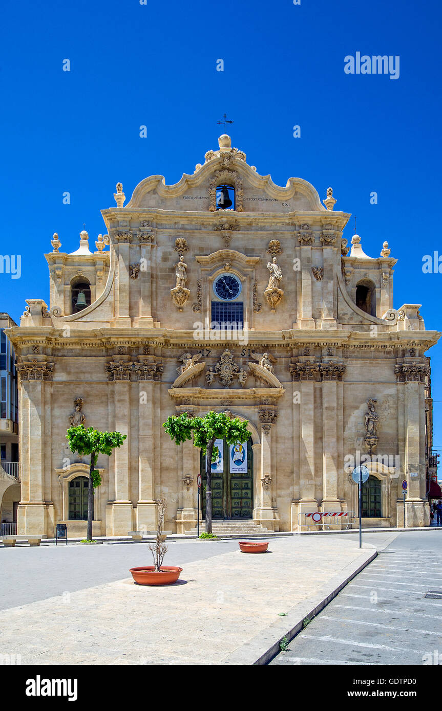 Italie Sicile - Siracusa Piazza Italia l'Église Mère Banque D'Images