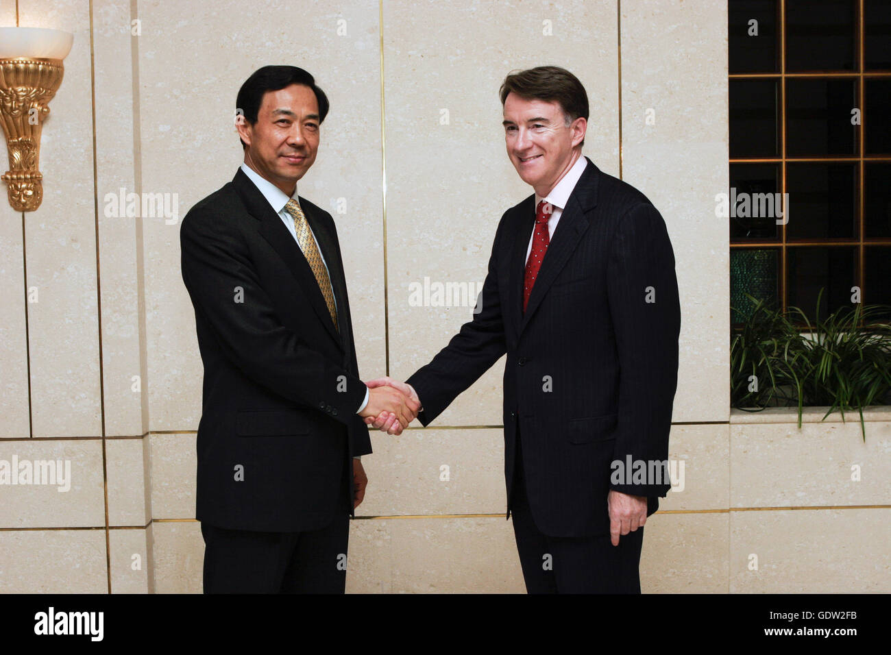 Le commissaire européen au commerce Peter Mandelson Banque D'Images