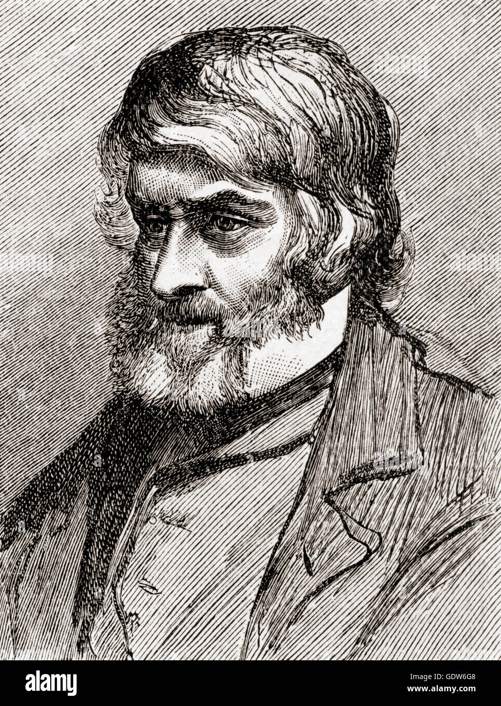 Thomas Carlyle, 1795 - 1881. Philosophe écossais, écrivain satirique, essayiste, historien et enseignant. Banque D'Images