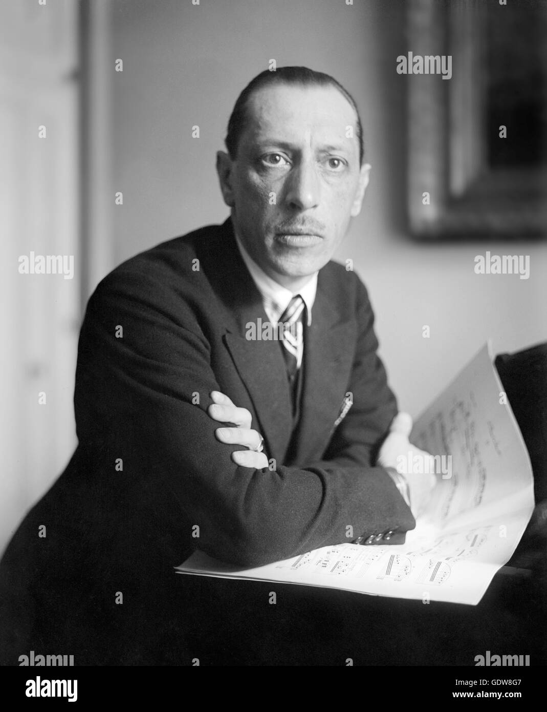 Stravinski. Portrait du compositeur russe, Igor Fiodorovich Stravinski (1882-1971). Portrait non daté de Bain News Service, probablement c.1920-1930. Banque D'Images