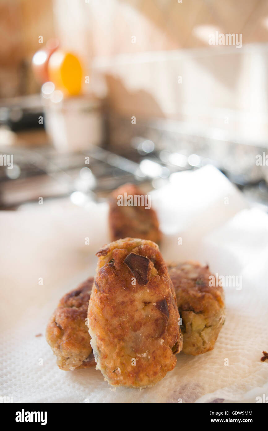 boulettes de viande frites Banque D'Images