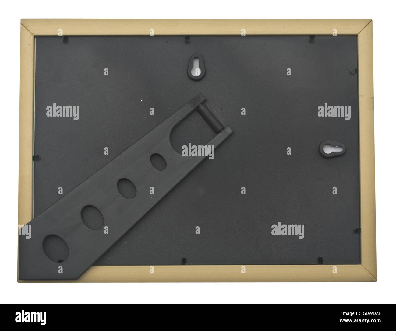 Cadre photo, plaqué bois, fond blanc Banque D'Images