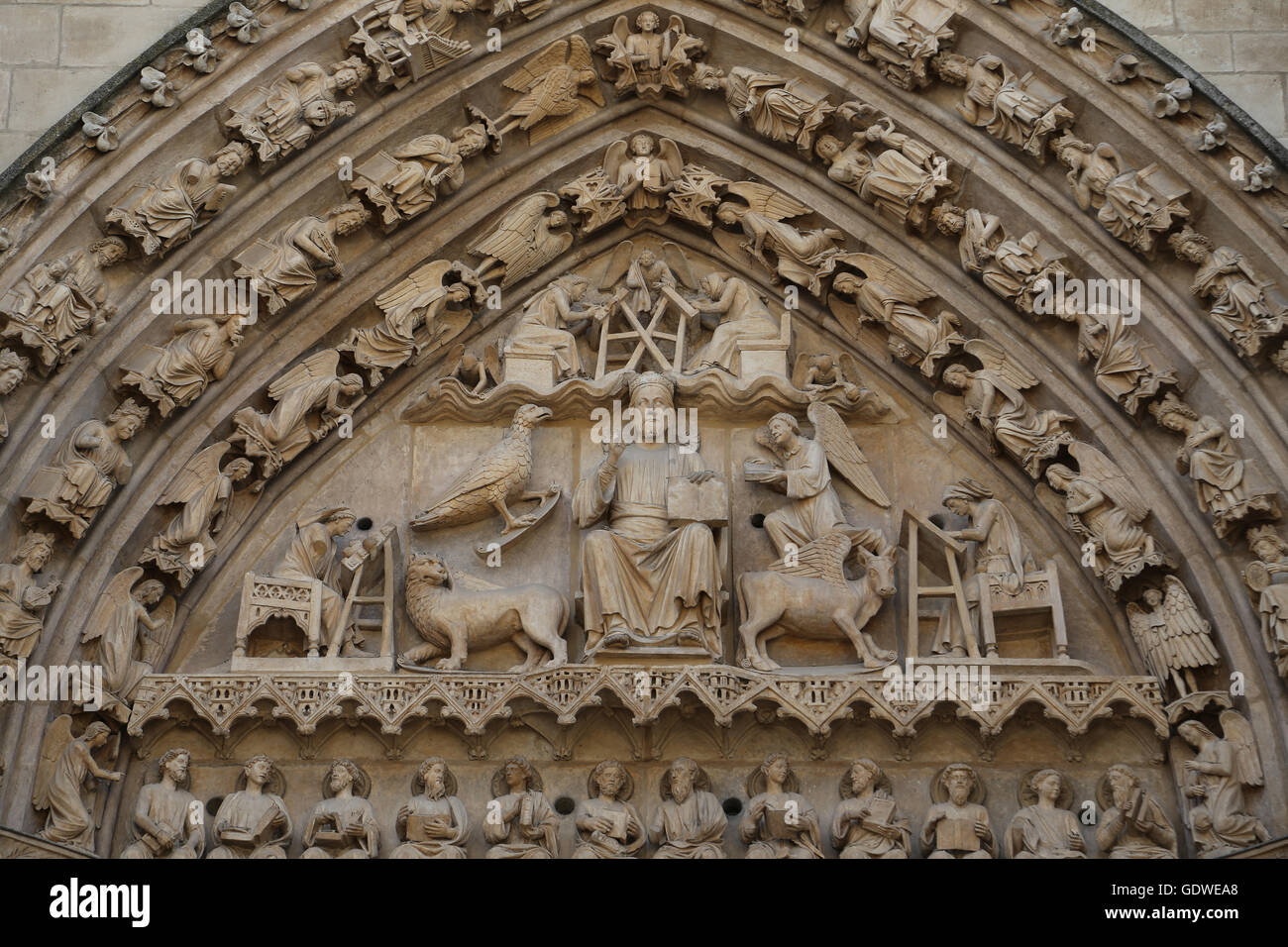 L'Espagne. Burgos. Cathédrale de Saint Mary. Façade du Sarmental. 13e siècle. De style gothique. Banque D'Images