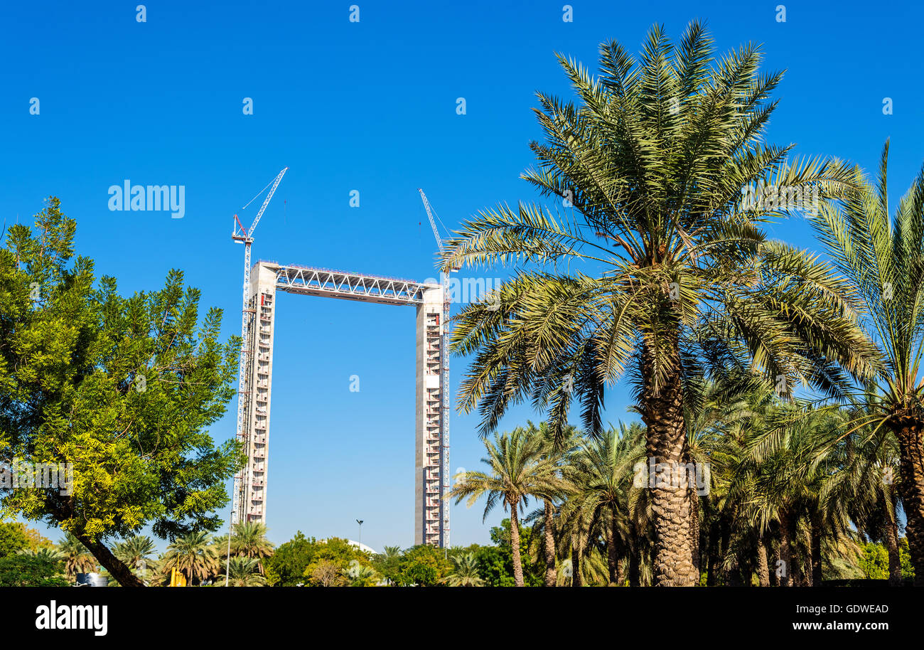 Châssis de Dubaï en construction vu de Zabeel Park Banque D'Images