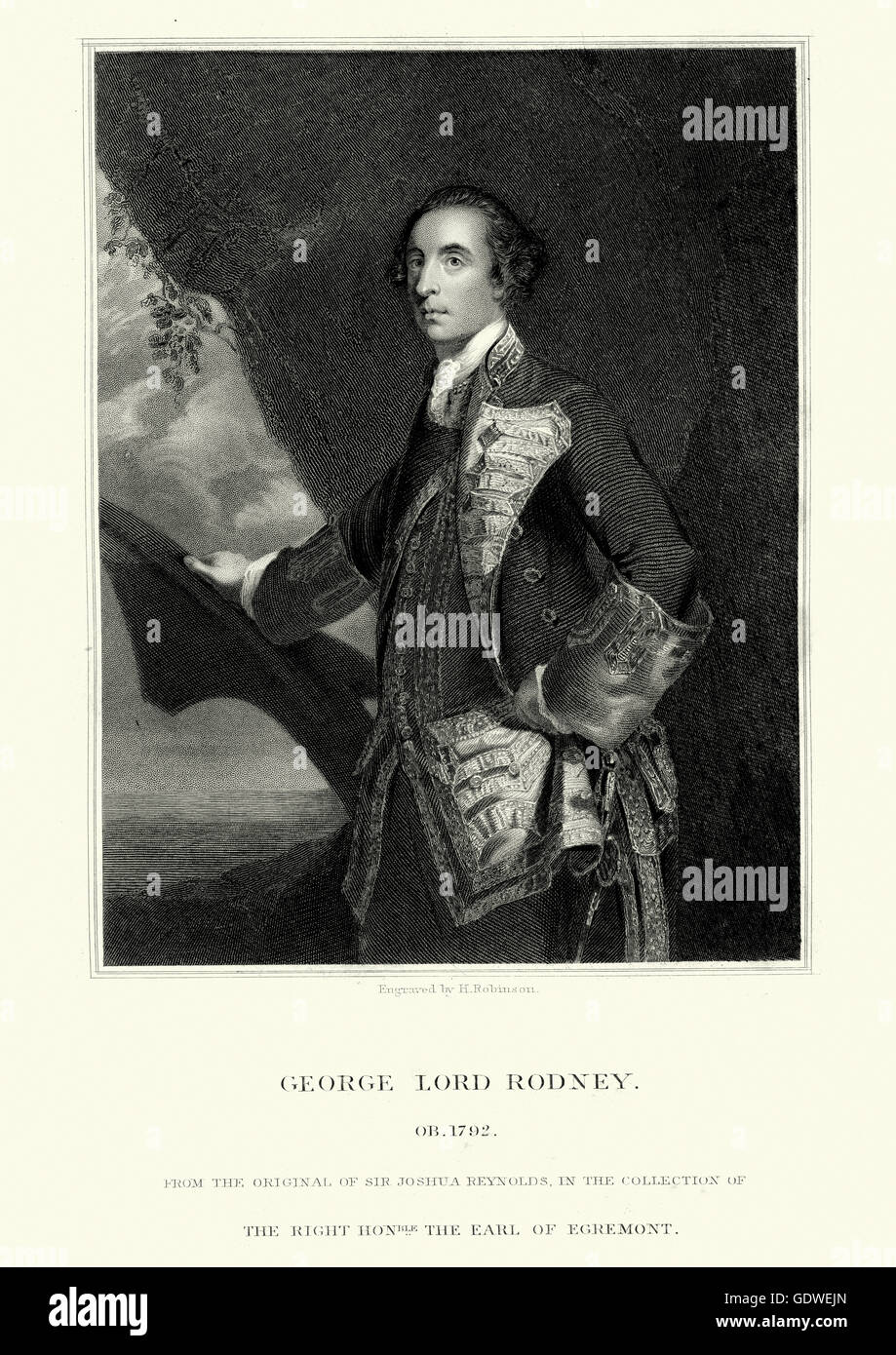 Portrait de Samuel, 1er baron Rodney un officier de marine britannique. Il est surtout connu pour ses commandes dans l'American W Banque D'Images