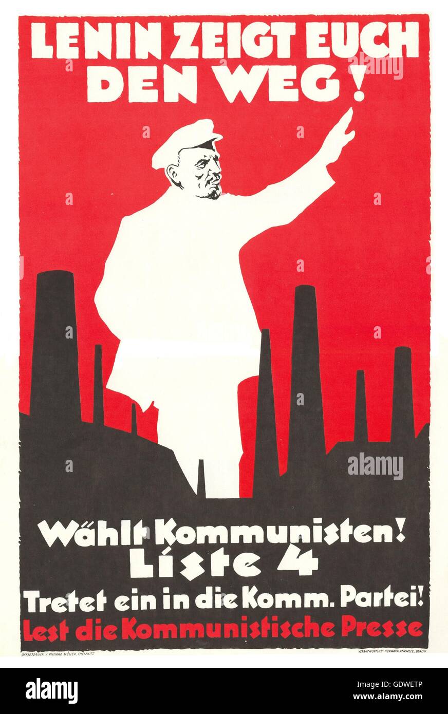Parti communiste allemand et l'Soviet-Russian 1932 imprimés, affiches de propagande Banque D'Images