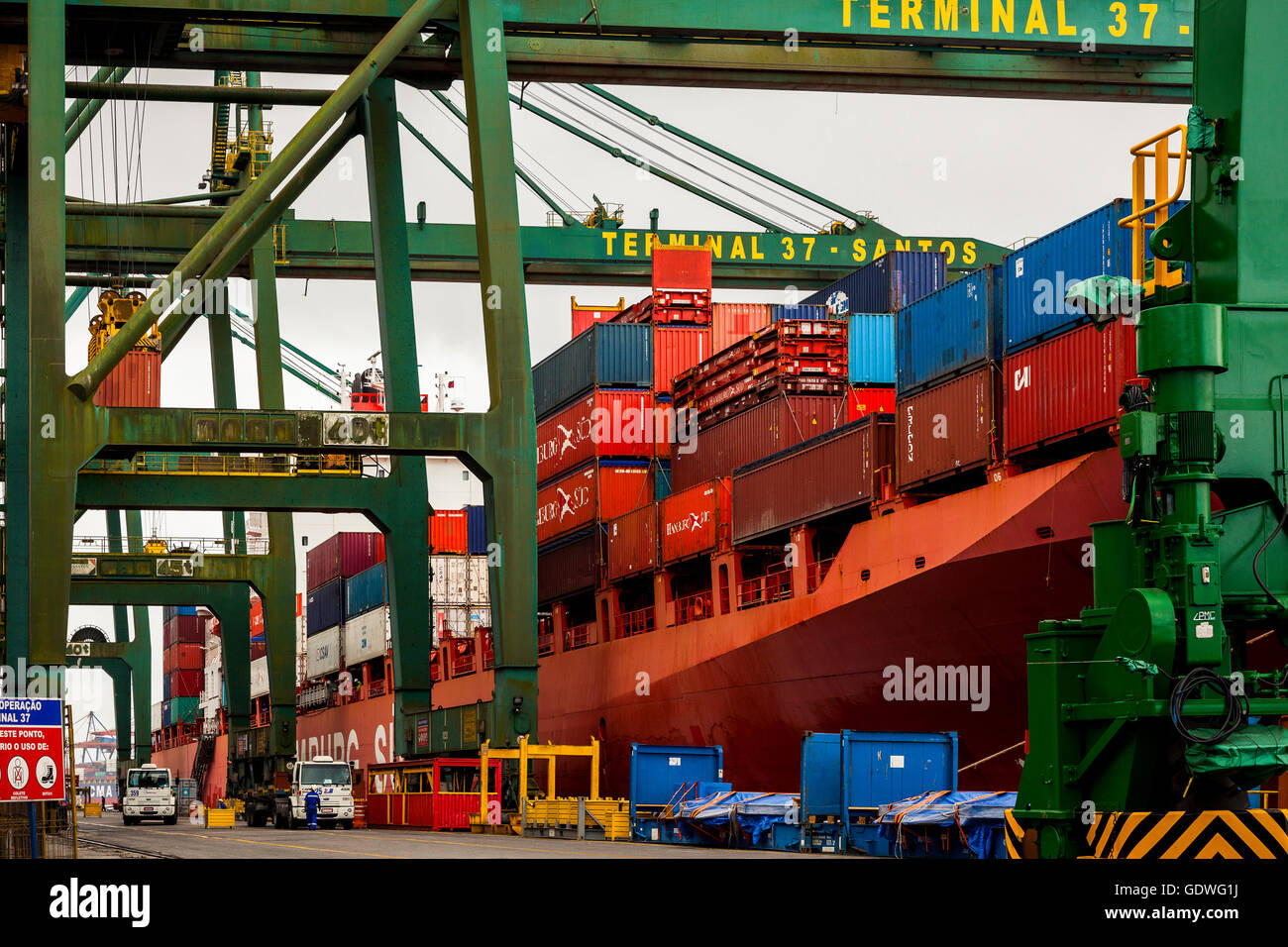 Port de Santos, l'Etat de Sao Paulo. Brésil Photo Stock - Alamy