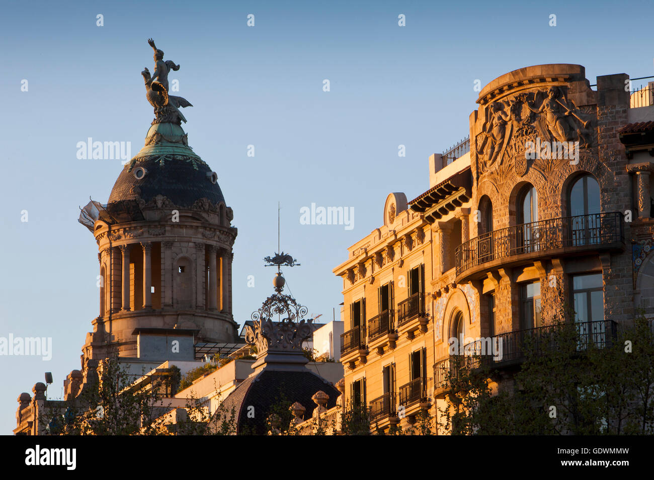 Bâtiments dans le Passeig de Gracia, Barcelone, Espagne Banque D'Images