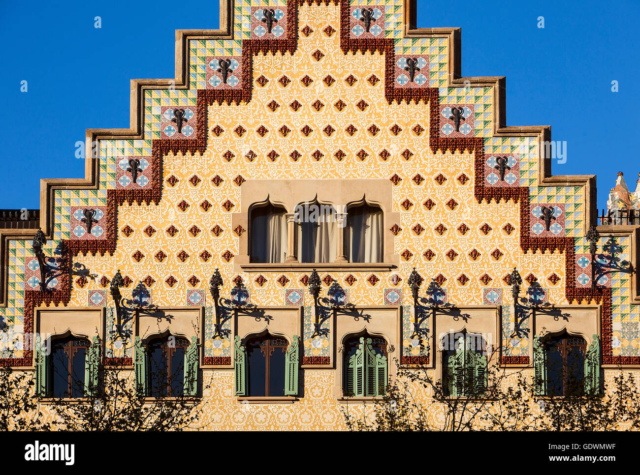 Casa Amatller de Josep Puig i Cadafalch à Passeig de Gràcia. Barcelone. Espagne Banque D'Images
