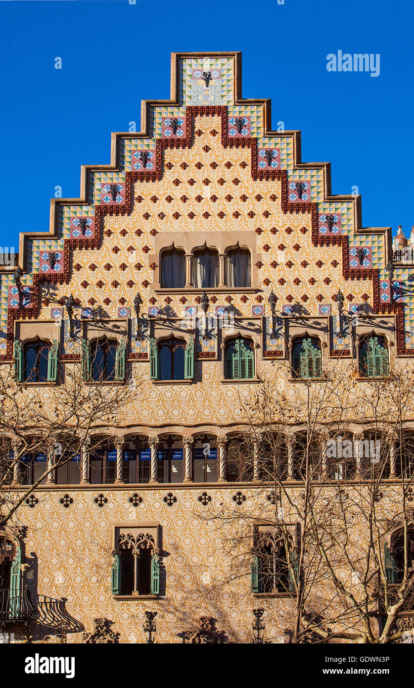 Casa Amatller de Josep Puig i Cadafalch à Passeig de Gràcia. Barcelone. Espagne Banque D'Images