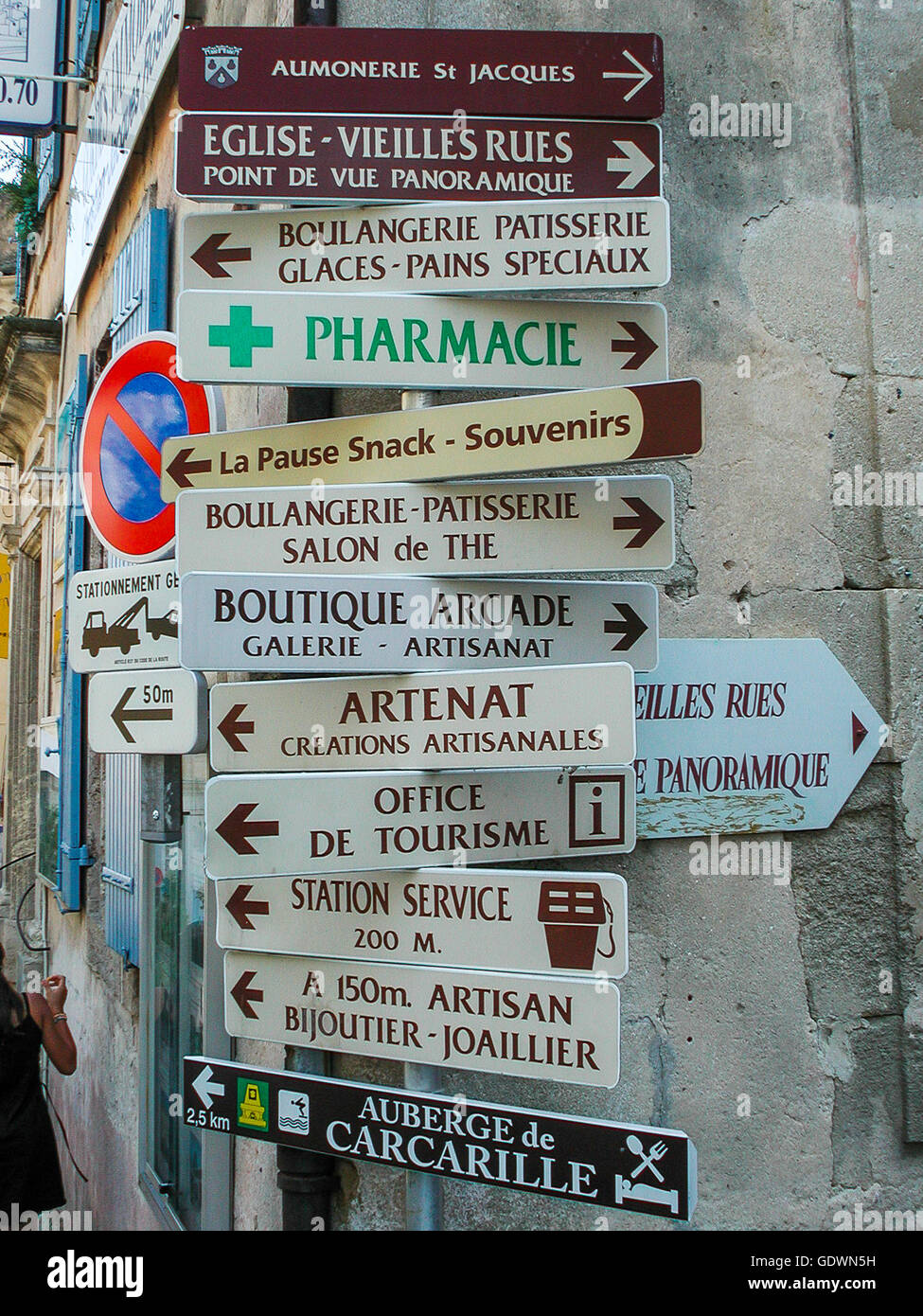 Les plaques de rue à Gordes, Provence, France Banque D'Images