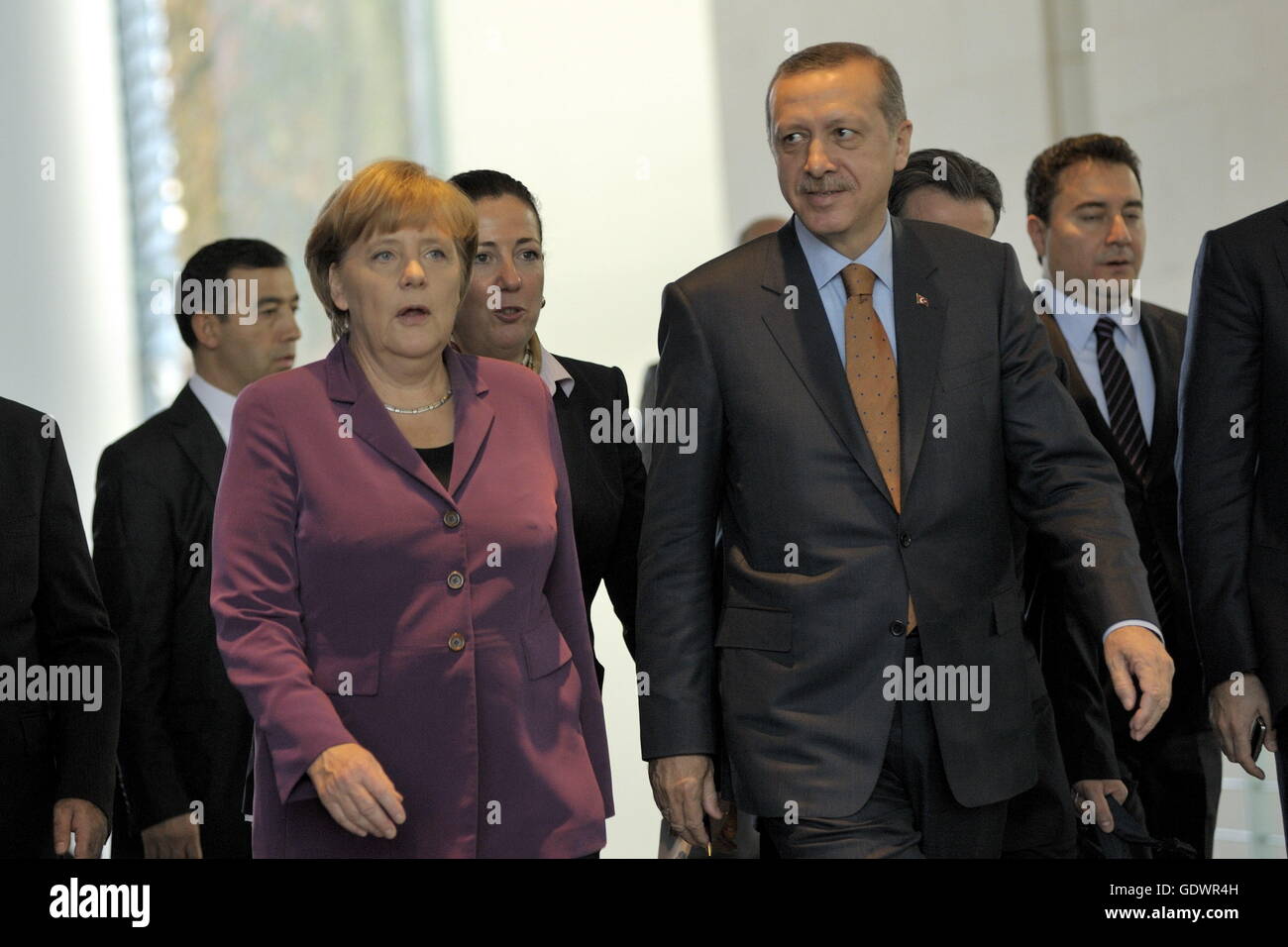 Merkel et Erdogan Banque D'Images
