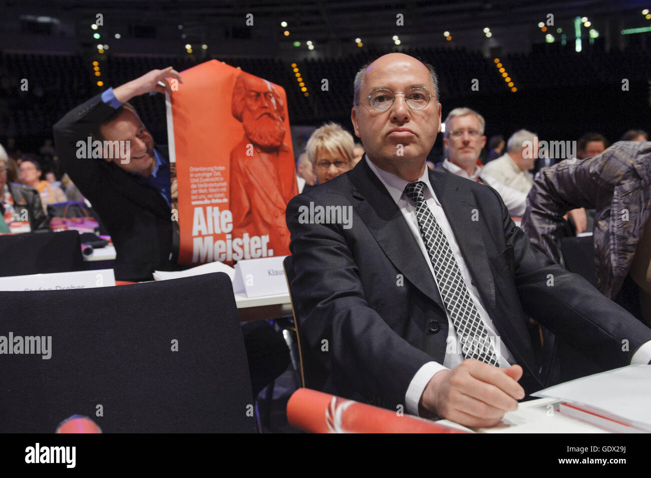 Portrait du leader parlementaire du parti, Gregor Gysi à Berlin, Allemagne, 2014 Banque D'Images