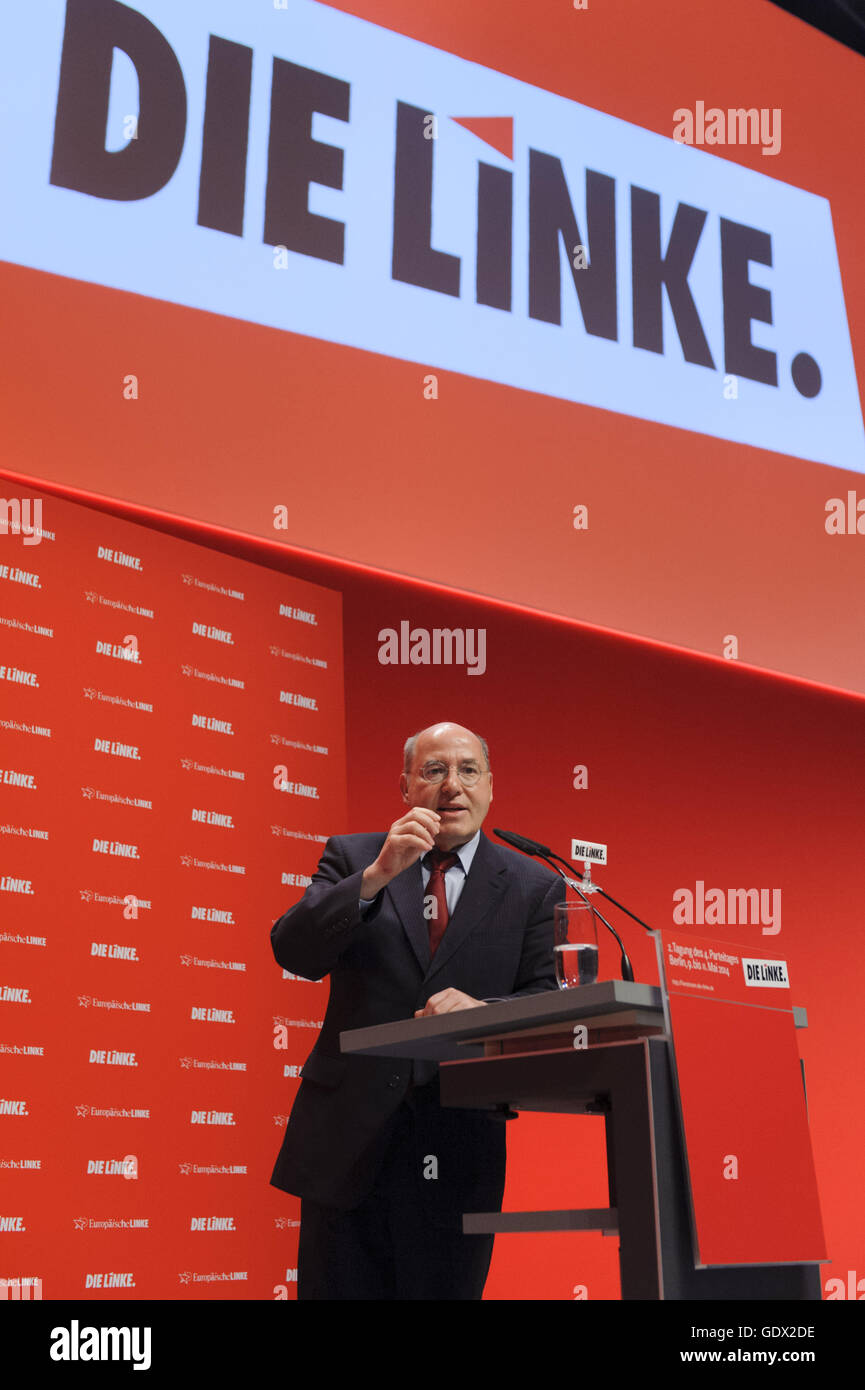 Le leader parlementaire du parti, Gregor Gysi à Berlin, Allemagne, 2014 Banque D'Images
