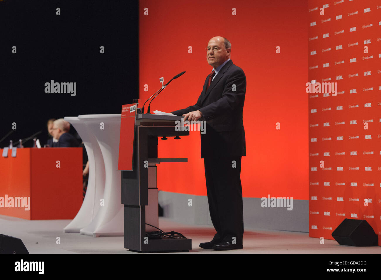 Le leader parlementaire du parti, Gregor Gysi à Berlin, Allemagne, 2014 Banque D'Images