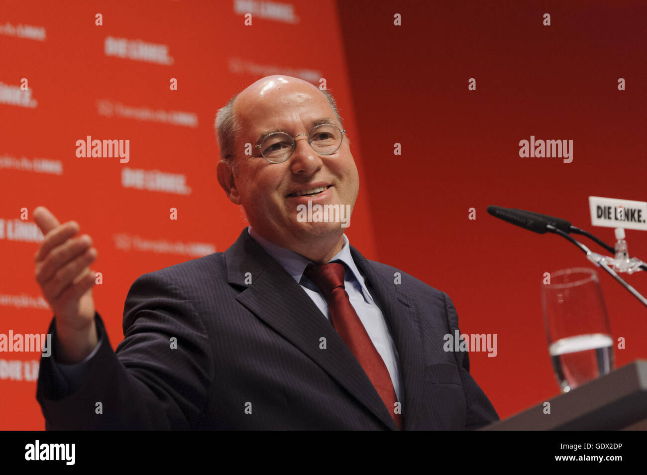 Le leader parlementaire du parti, Gregor Gysi à Berlin, Allemagne, 2014 Banque D'Images