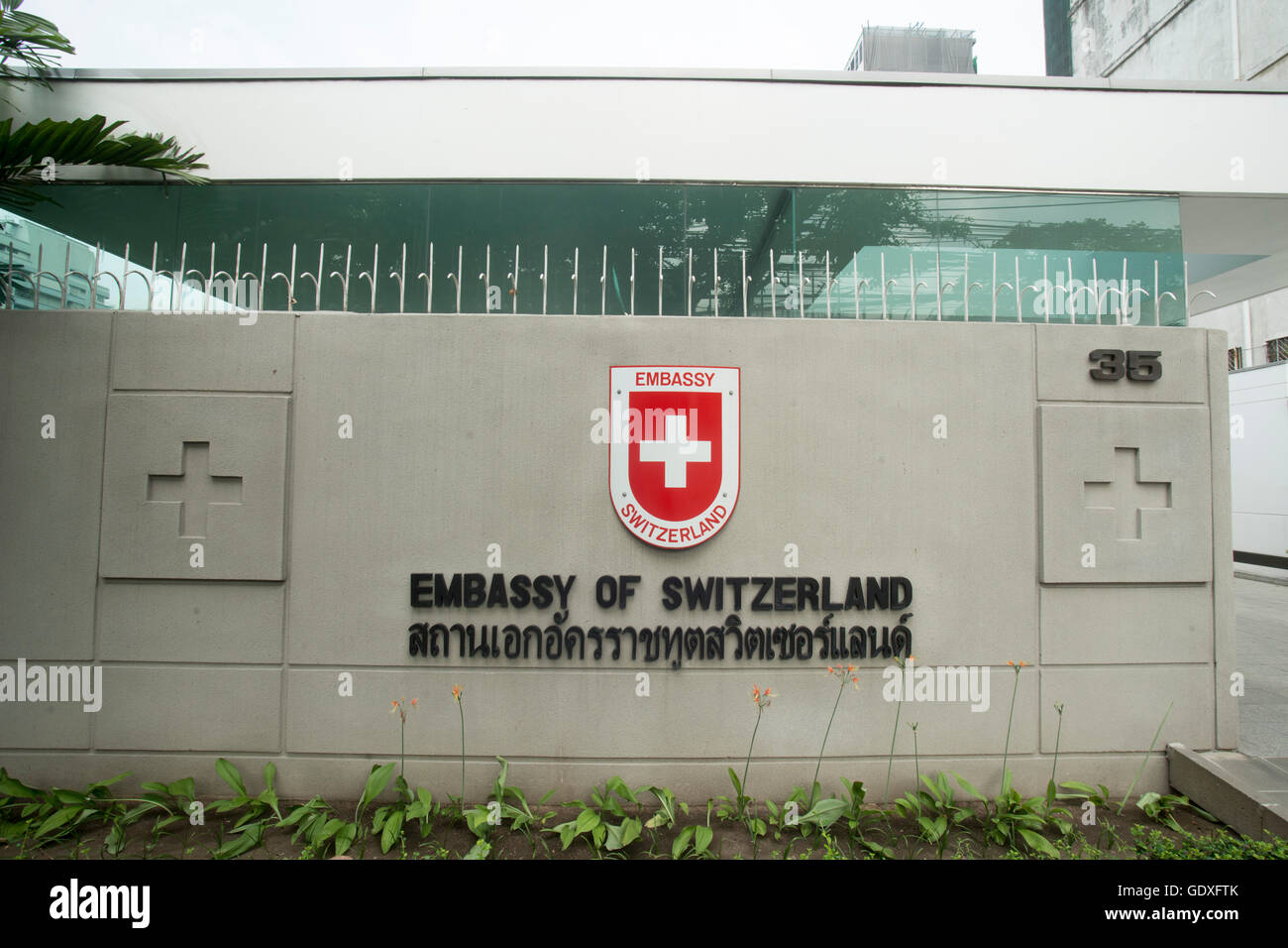 L'ambassade de Suisse à Bangkok dans la ville de Bangkok en Thaïlande en Southeastasia. Banque D'Images
