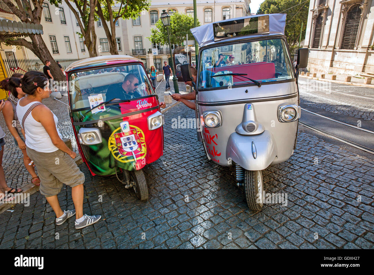 Auto-pousse à Lisbonne, Portugal, 2014 Banque D'Images