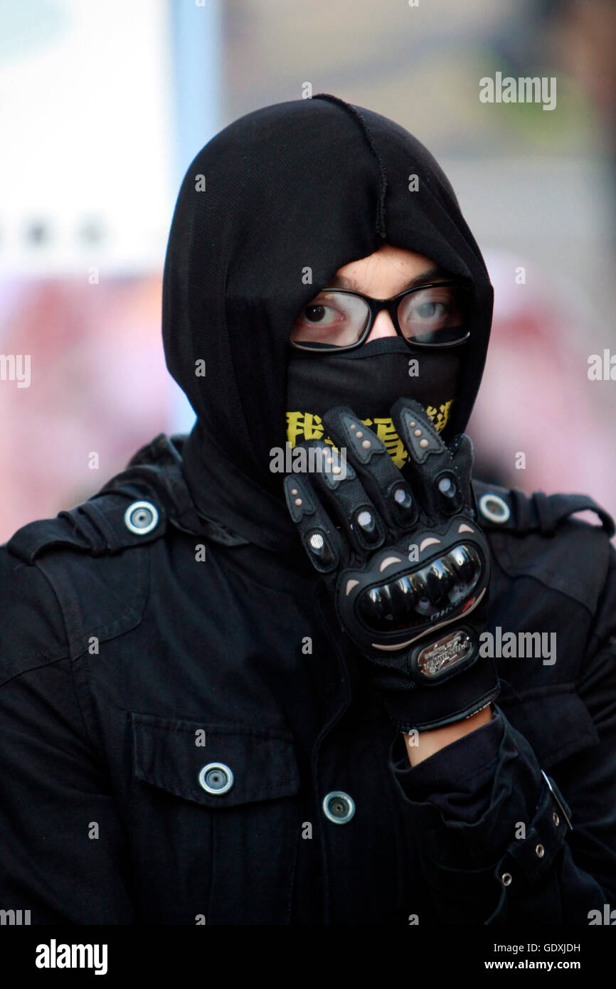 Poursuivre les efforts de la Police de Hong Kong Sites protestation claire Banque D'Images