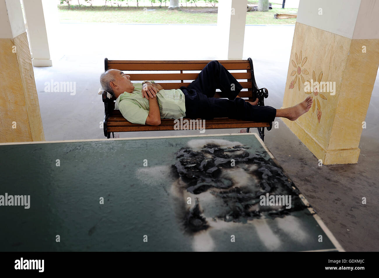 La sieste à Ang Mo Kio Banque D'Images
