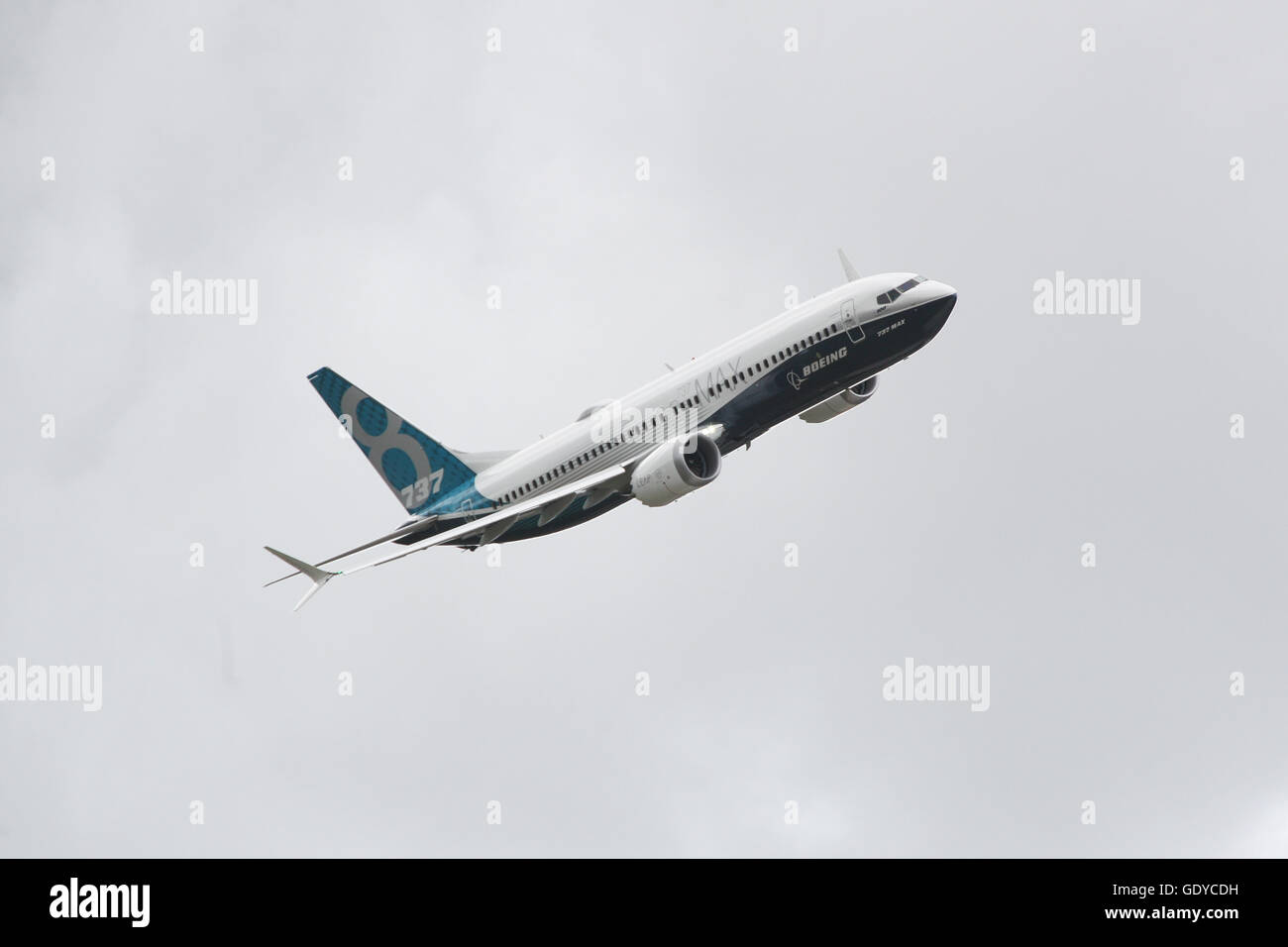 Boeing 737 MAX à Farnborough Air Show 2016 Banque D'Images