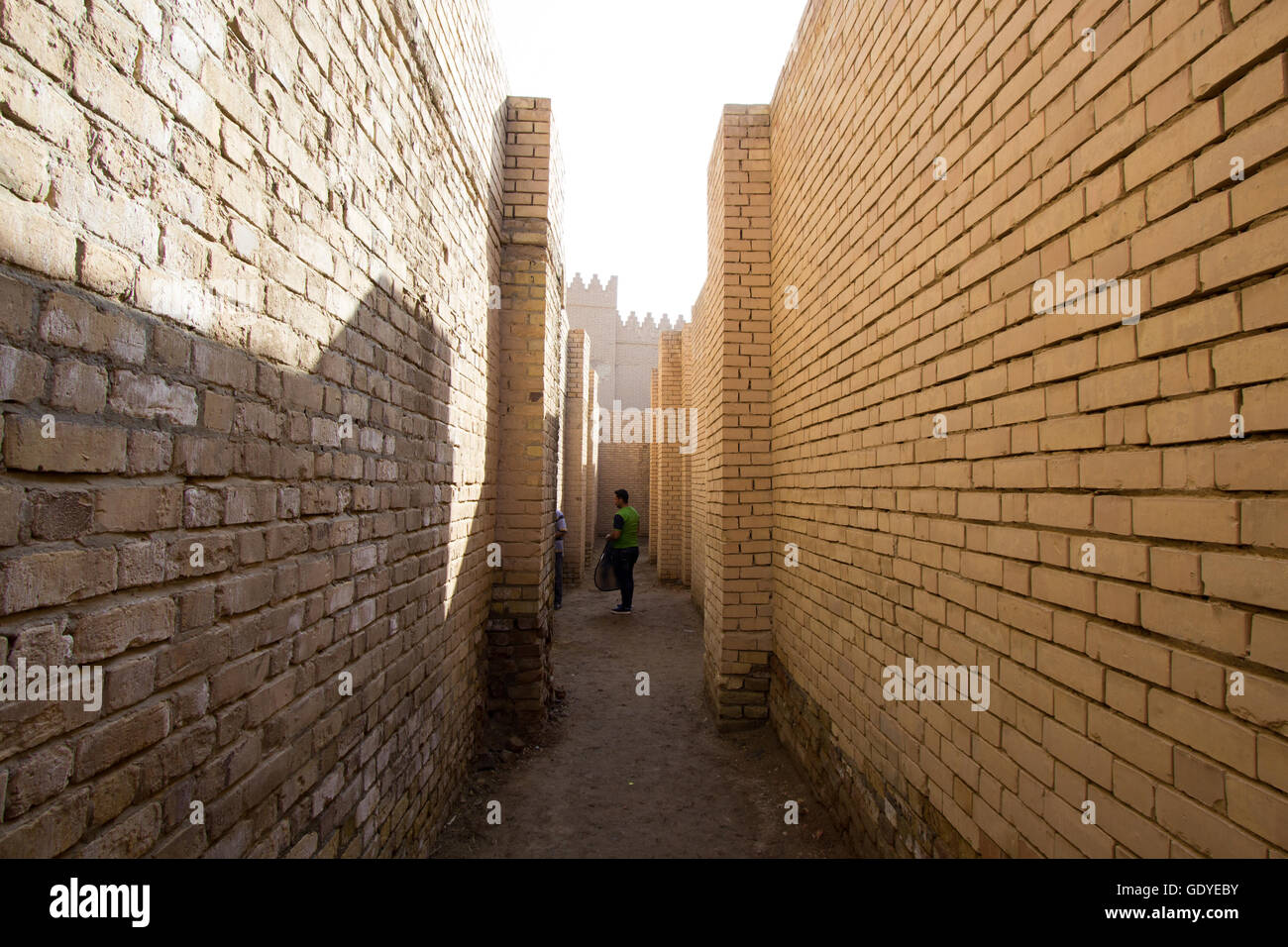 Photo d'une partie des bâtiments de la ville de Babylone dans Iraqwhich montrer où les murs de la ville et une partie de l'ancien bâtiment de la ville. Banque D'Images