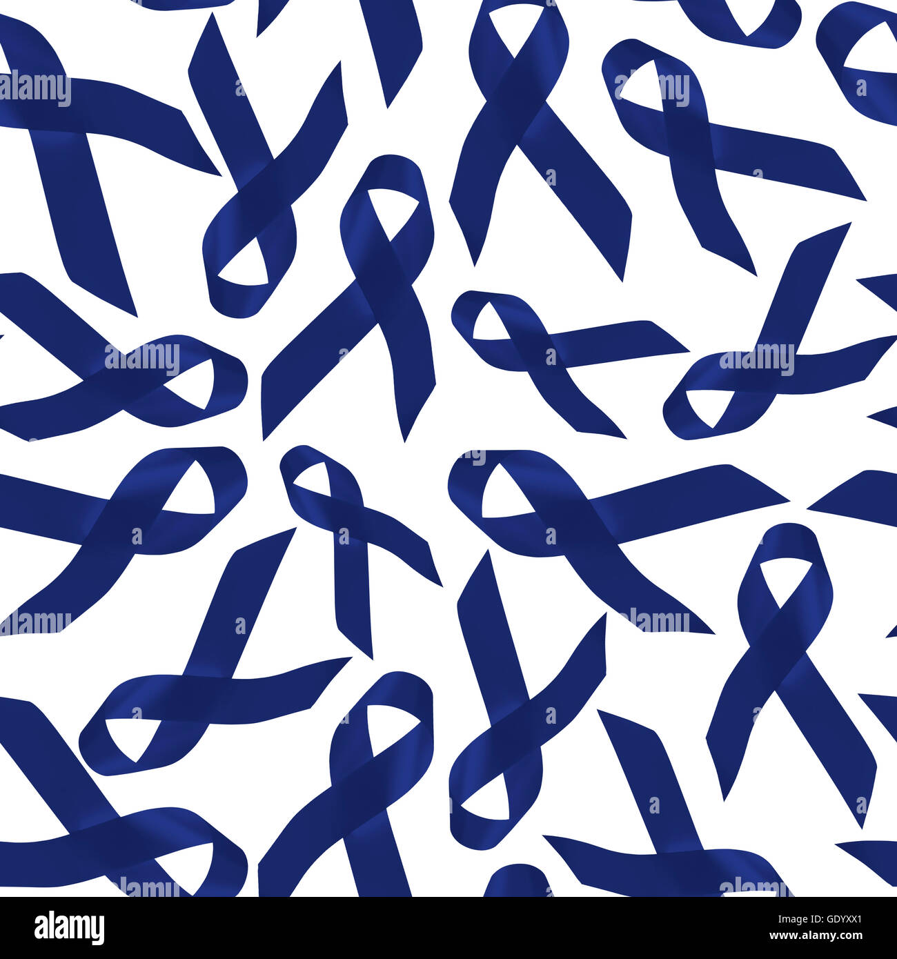 Arrière-plan de la sensibilisation au cancer du côlon, motif transparente de rubans bleu foncé pour le soutien. Banque D'Images