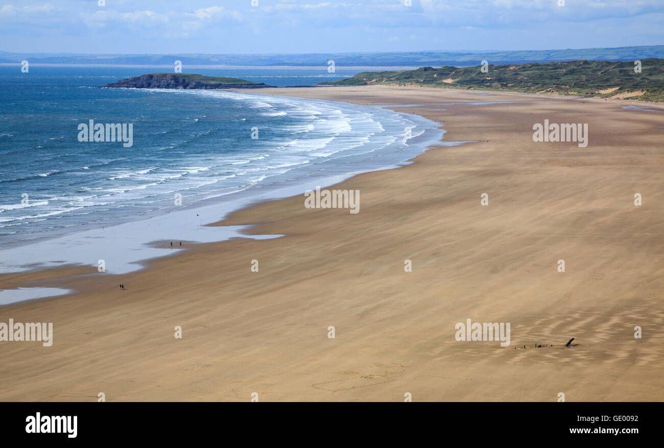 Rhossili Beach sur la péninsule de Gower, au Pays de Galles Banque D'Images