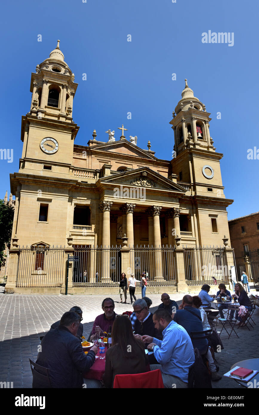 La Cathédrale de Santa Maria dans la vieille ville historique de Pampelune, Navarre, Espagne Banque D'Images