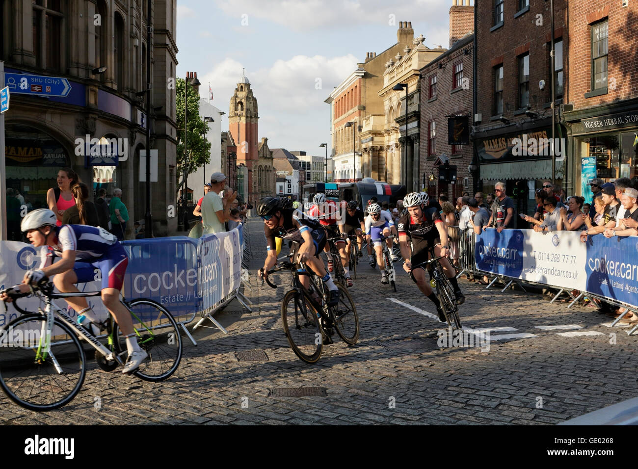 British Cycling Grand Prix, centre-ville de Sheffield 2016 course cycliste événement sportif Banque D'Images