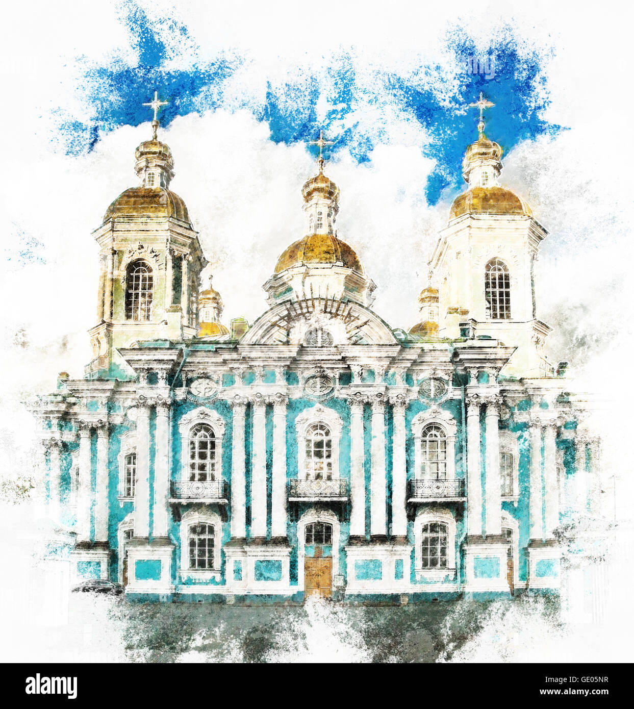 Saint Nicolas, la cathédrale Nikolsky sobor dans Saint Petersburg Banque D'Images