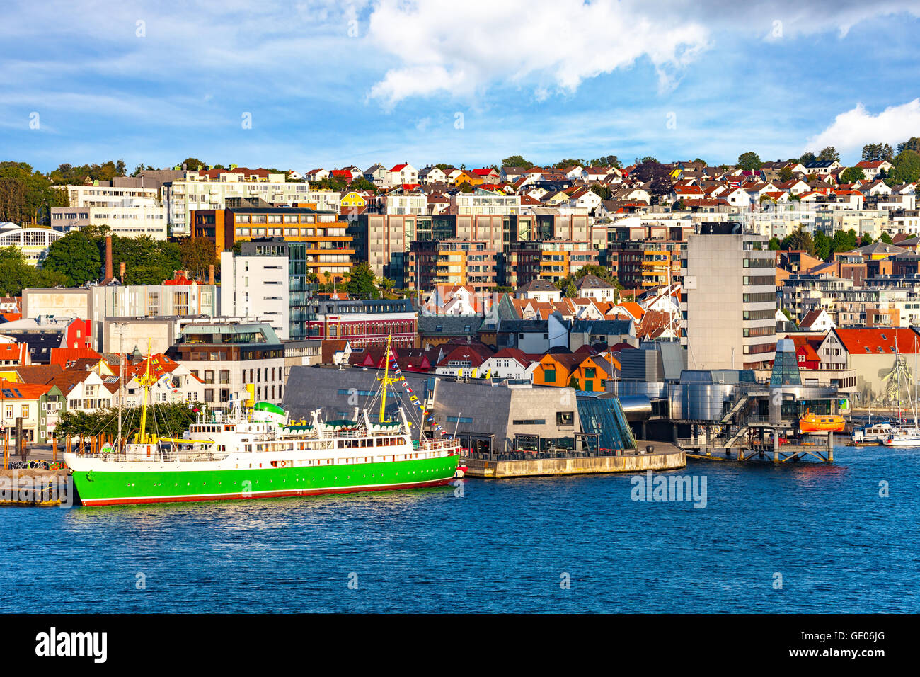 Wharf dans le Port de Stavanger en Norvège. Banque D'Images