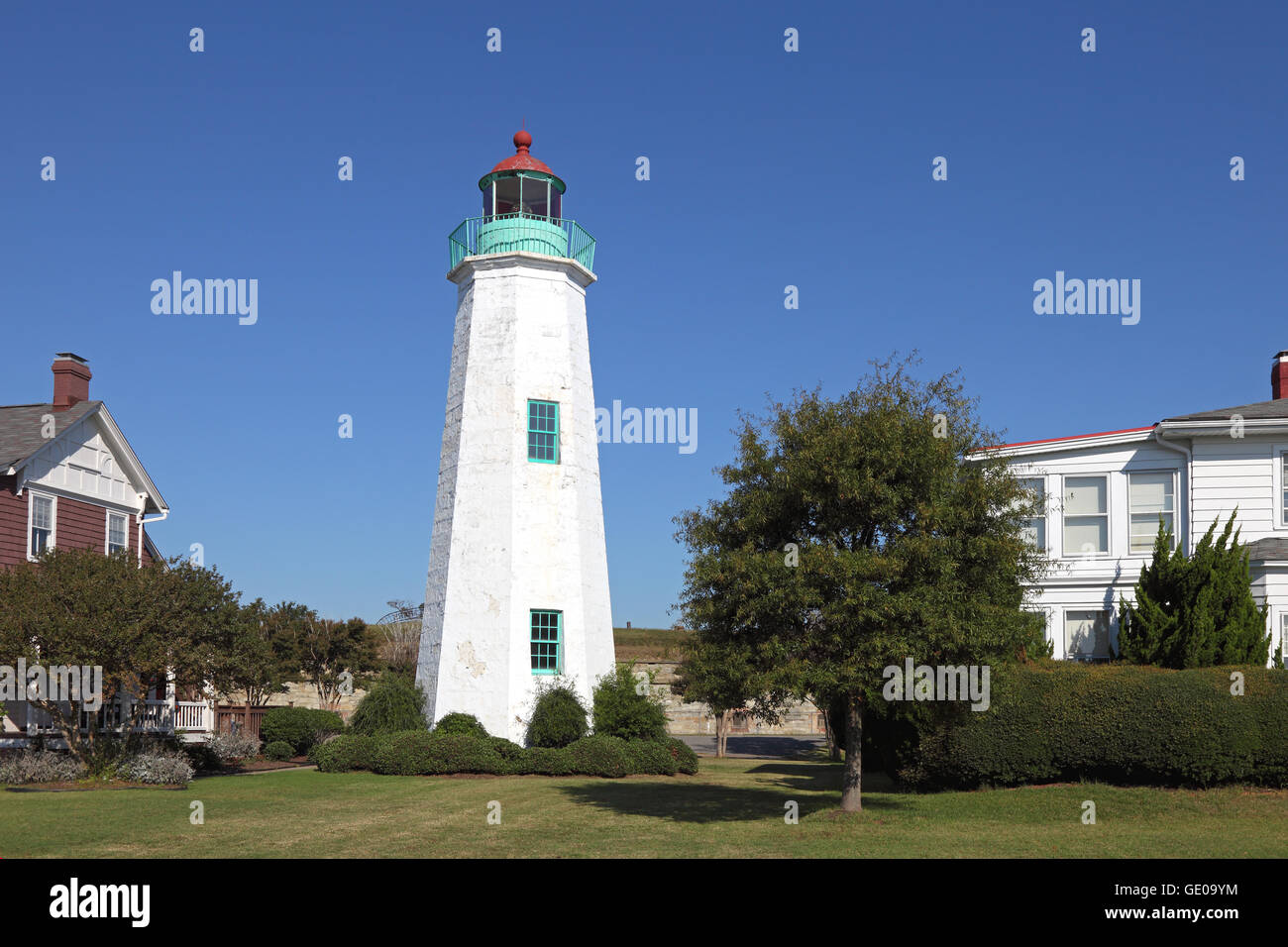 Géographie / voyages, USA, Virginie, Hampton, Old Point Comfort phare, construit 1802, vue extérieure, Additional-Rights Clearance-Info-Not-Available- Banque D'Images