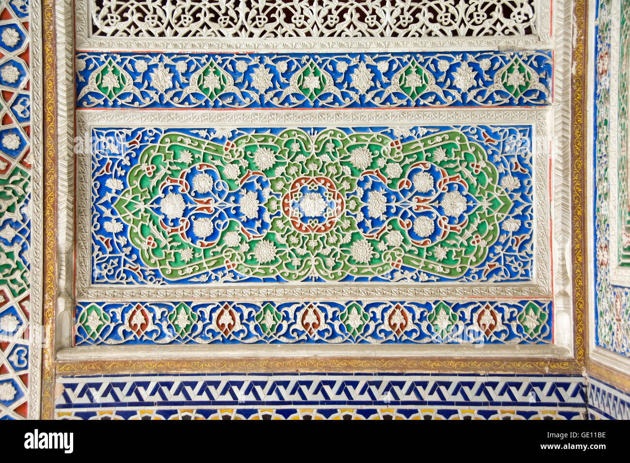 Musée d'arts appliqués, plâtre sculpté décoration, Tachkent, Ouzbékistan Banque D'Images