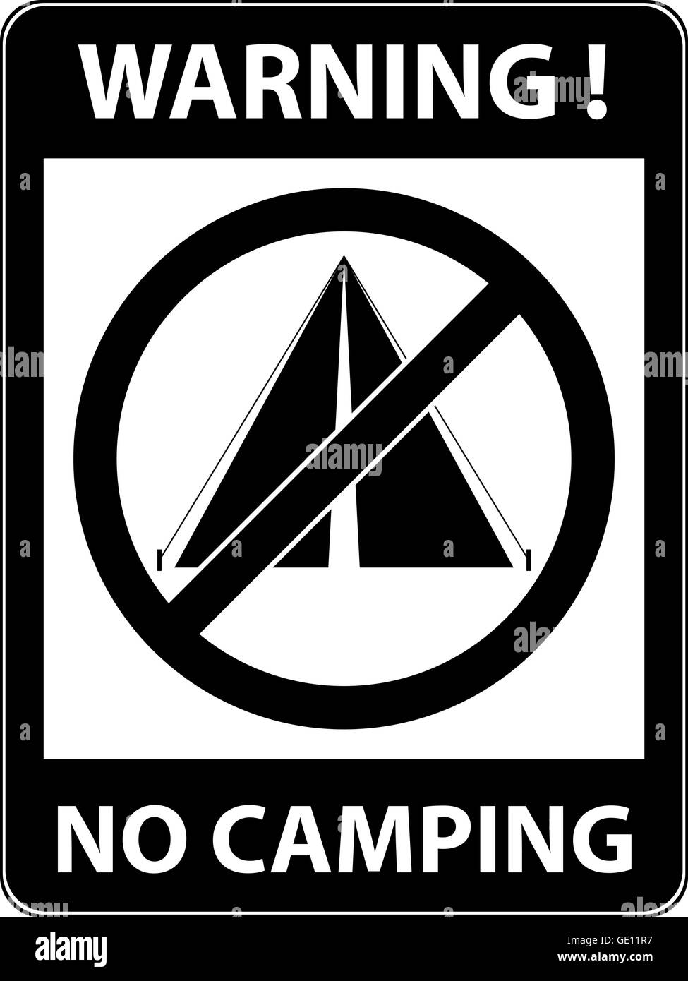 Pas de bivouac, camping interdit symbole. Vecteur. Illustration de Vecteur
