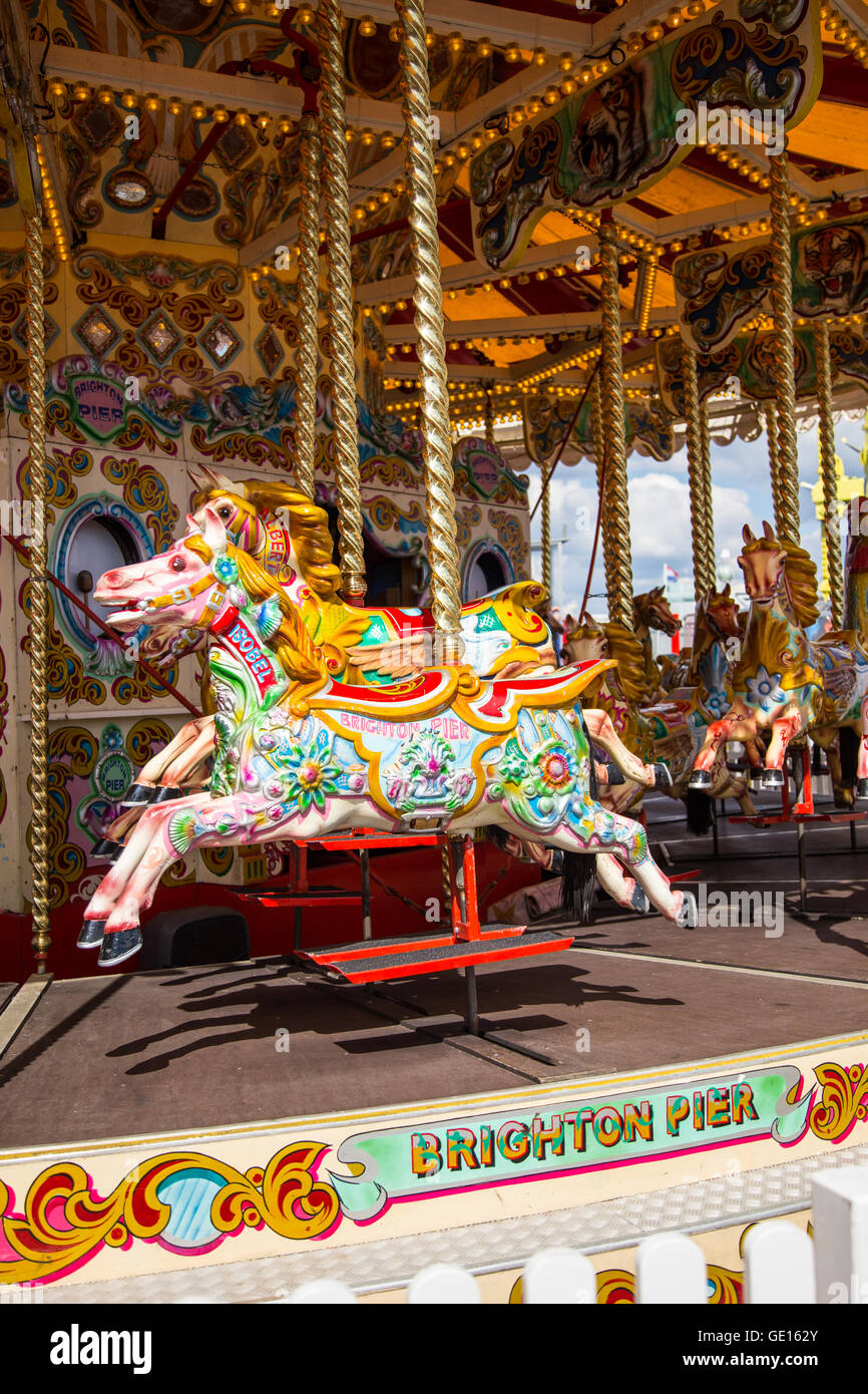 Carrousel à Brighton Pier, Royaume-Uni Banque D'Images