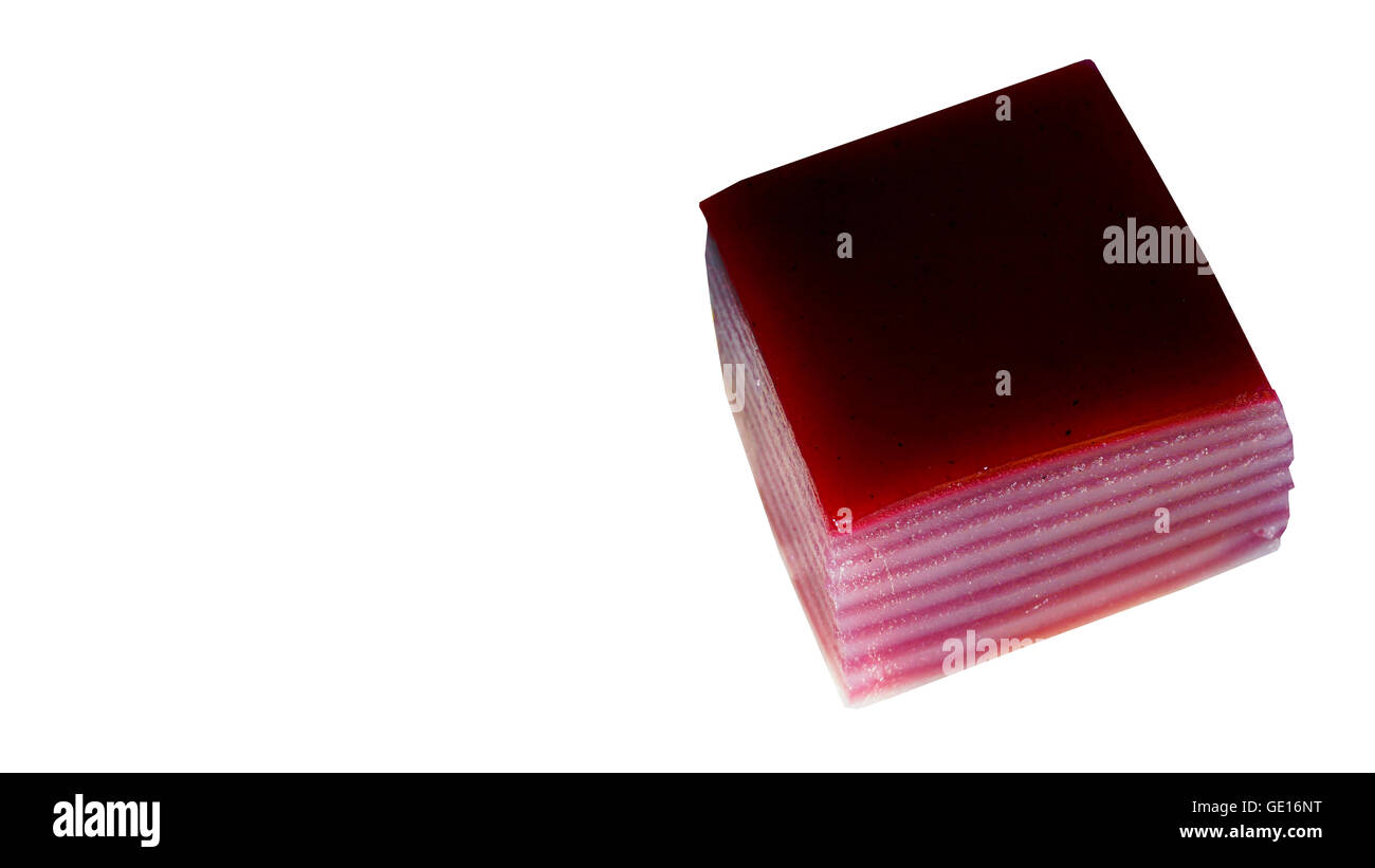 Thai rouge, dessert kanom chan isolés, Thaïlande Banque D'Images